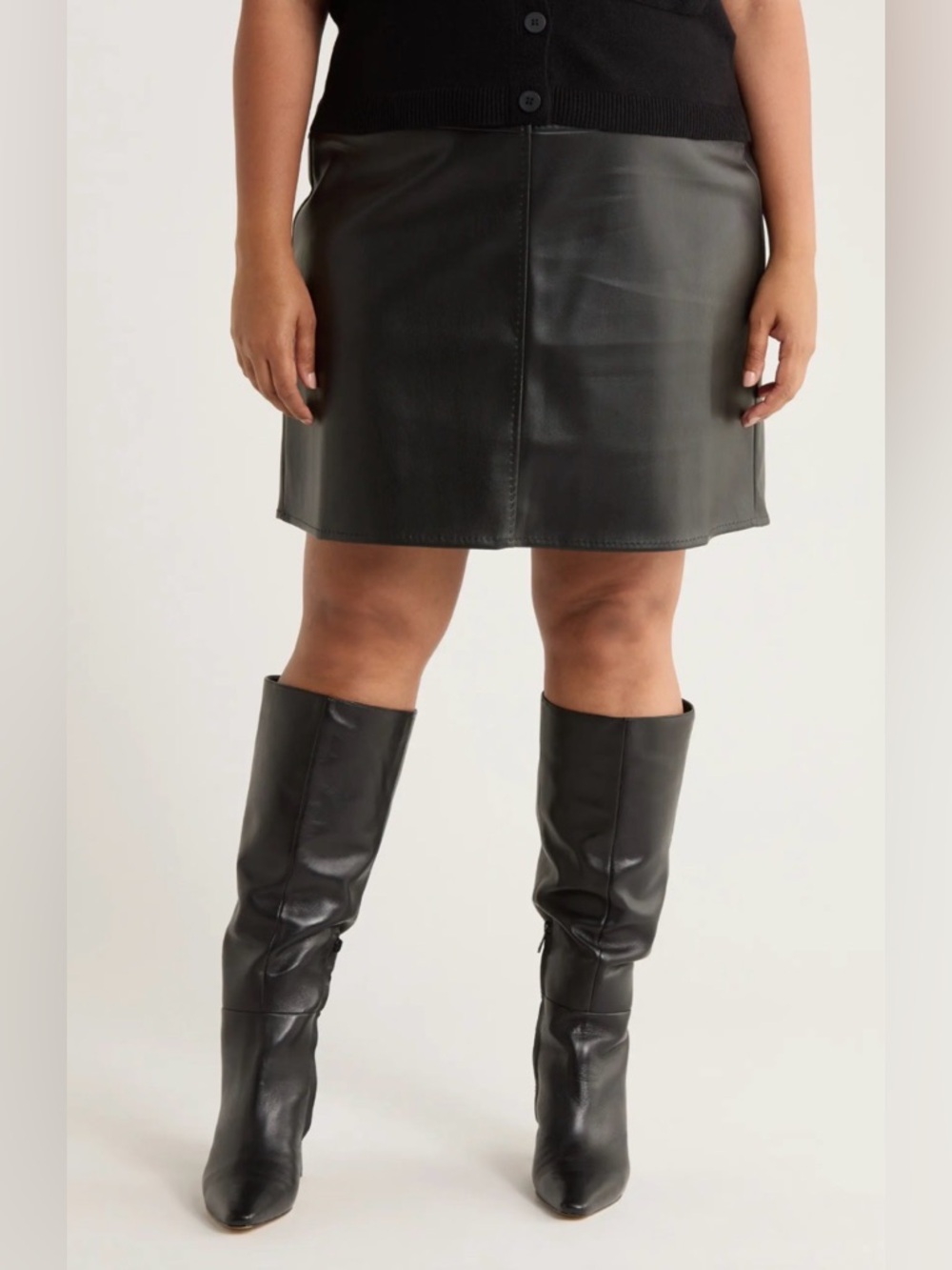 Max Studio Black Faux Leather Mini Skirt, Size 3X - NWT